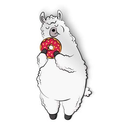 Squiddy Cute Llama Donut - Vinyl Sticker (8" Tall)