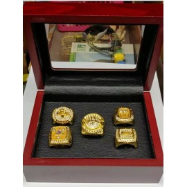 Kobe Bryant - Los Angeles Lakers Championship 5 Ring Set With Wooden Display Box