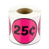 600 Preprinted 25 Cent Price Labels - 2 inch, Round,
