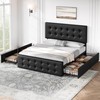 GAOMON Full Size Bed Frame with 4 Storage Drawers and