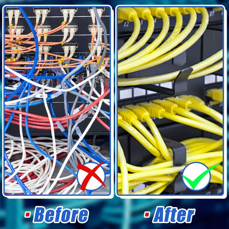 10 Pieces Vertical Cable Management D Ring 2.4 x 4