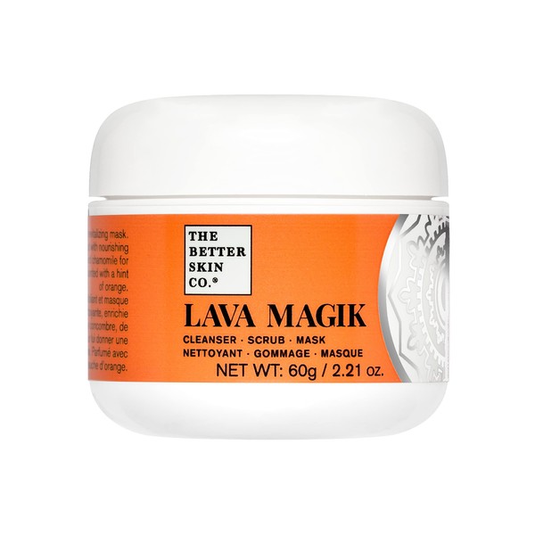 The Better Skin Co. | Lava Magik Face Cleanser / Face Scrub and Facial Mask | Exfoliating French Volcanic Lava | Pore Cleansing, Blackhead Reducing, Skin Tightening Cream | 4 oz