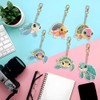 LFSX0828 6 Pcs DIY Diamond Art Keyrings, Double Sided Diamond
