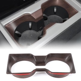 Bekantogy Center Consoles Cup Holder Panel Trim Cover Compatible with Land Rover Defender 90 110 130 2025+ ABS Water Cup Holder Trim Decorative Sticker Protection Interior Accessories (Oak Grain)