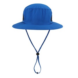 Connectyle Safari Hat for Toddlers Kids Wide Brim Sun Shade Mesh UV Protection Hat, blue (royal)