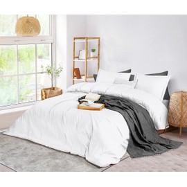 Utopia Bedding Duvet Cover King Size Set - 1 Duvet Cover with 2 Pillow Shams - 3 Pieces Comforter Cover with Zipper Closure - Ultra Soft Brushed Microfiber, 104 X 90 Inches (King, White)