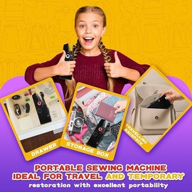 Handheld Sewing Machine, Easy to Use Portable Electric Sewing Machine for Beginners & Adults, Quick Stitch Small Sewing Machine Kit, Suitable for DIY, Fabrics, Clothes, Home & Travel