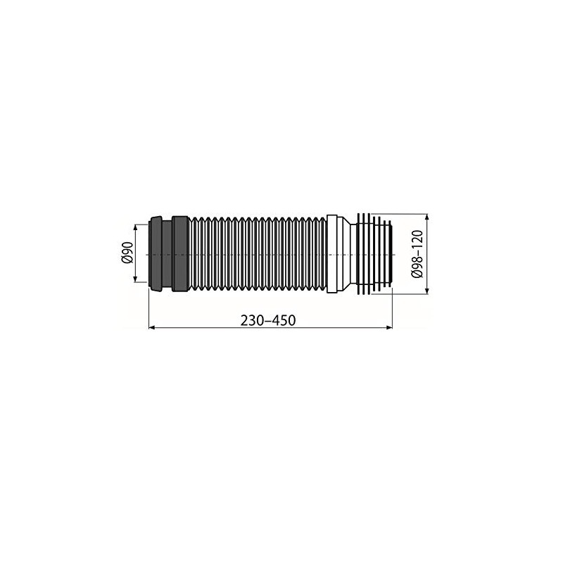 acl Universal Range Flexi Plastic Flexibler WC-Winkel-Ablaufanschluss 90/110 mm