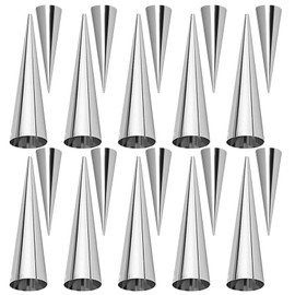 Joyeee 10 Pack Cream Horn Molds - Small & Large, 5 Inch & 3.4 Inch Cream Horn Cones for Breakfast, Tea & Parties