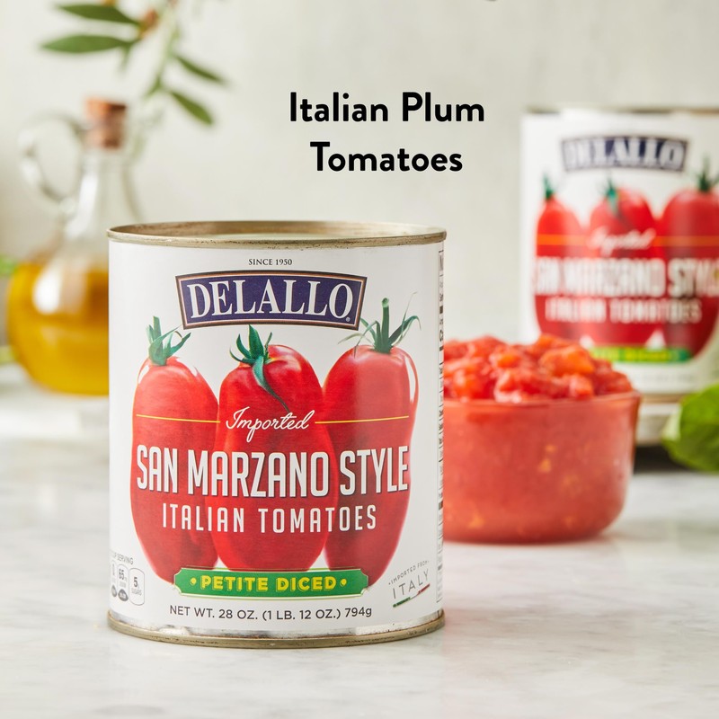 DeLallo San Marzano Style Diced Tomatoes, 28 Ounce Can, Italian