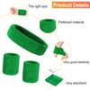3 Pieces Sweatband Sets, Polyester Sports Headband Wristbands Set, Sweatbands
