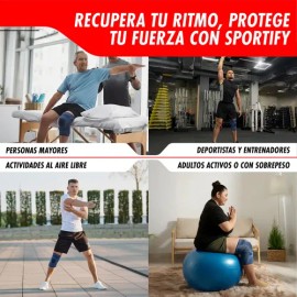 SPORTIFY Rodillera Ortopédica Ajustable – Soporte para Menisco y Dolor de Rodilla, Estabilidad con Cintas de Ajuste para Recuperación y Uso Diario Azul/azul