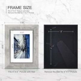 XUANLUO 5x7 Picture Frames Set of 4 Rustic Retro Photo Frame with Plexiglass,Wall Mount and Tabletop Display Family Friends Wedding Gift