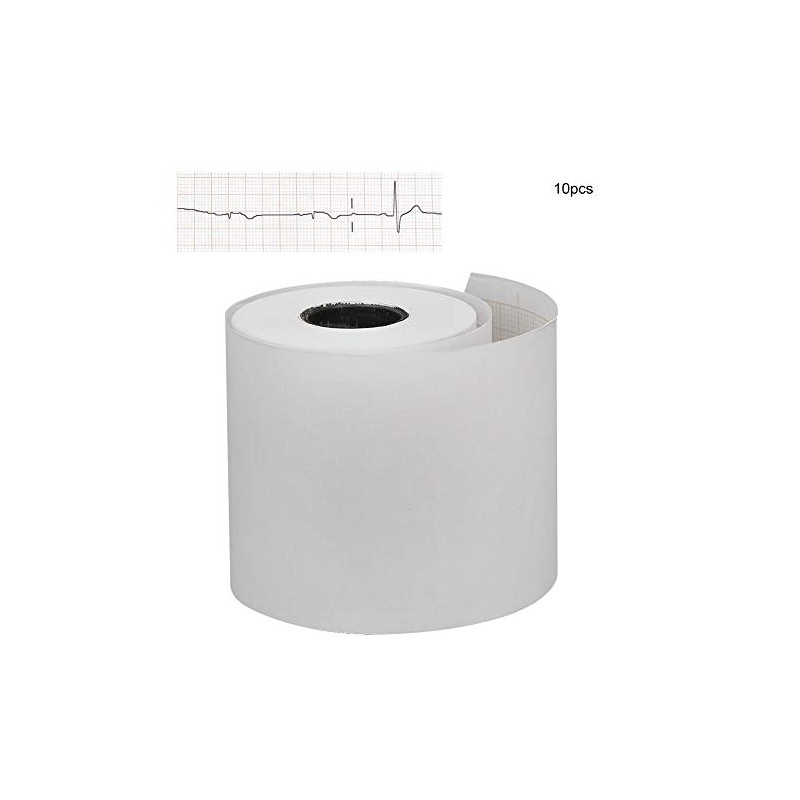 Qinlorgo Papel Térmico De Electrocardiógrafo, 10 Piezas, 50mm/2in x 20m/65.6ft