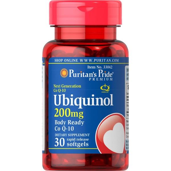 Puritan's Pride Ubiquinol 200 mg-30 Rapid Release Softgels