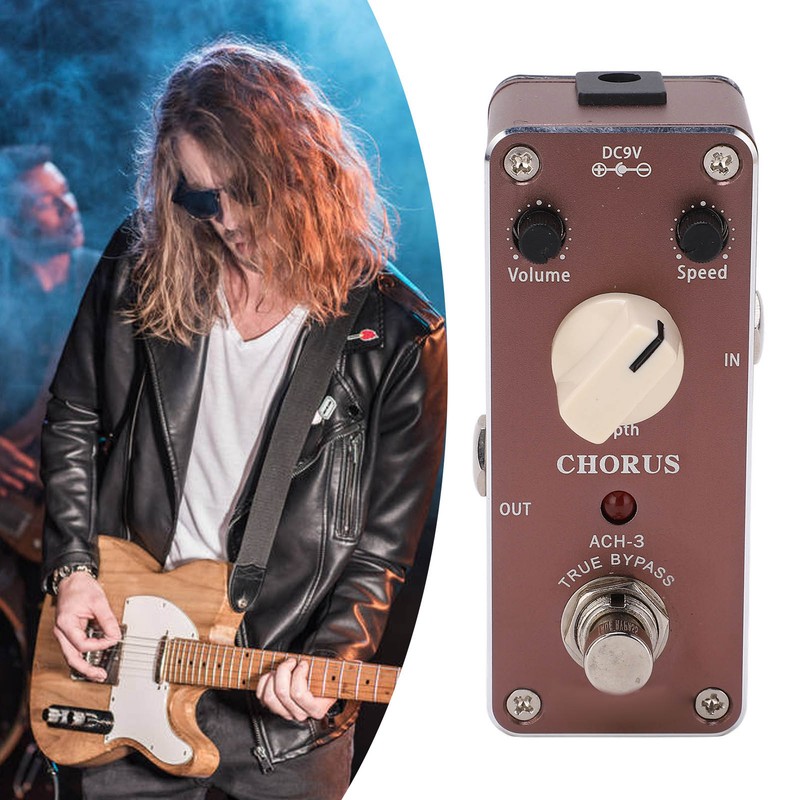 Chorus Effect Metal Guitar Monoblock Effector Pedal with LED Indicator