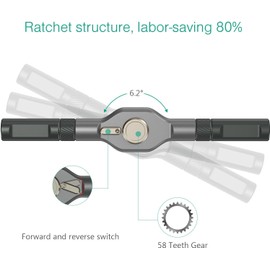 ORIA Ratchet Screwdriver Set, 42 in 1 Multi Bit Magnetic Screwdriver Set with 40 Bits, Detachable T Ratchet Handle, Magnetizer, Precision Repair Tool Kit for Furniture Electronics Maintena - Grey