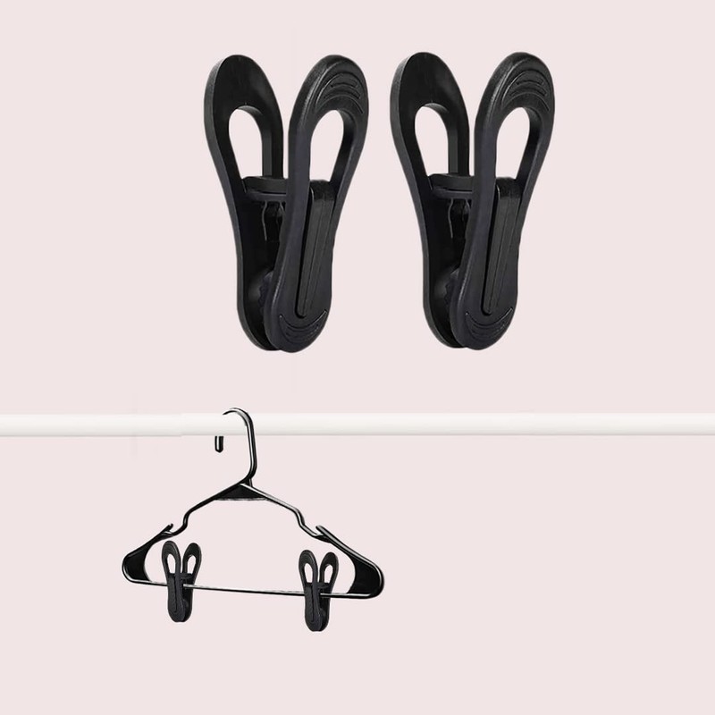 TOFIIGREM Black Hanger Clips 60 PCS, Multi-Purpose Plastic Clips Perfect