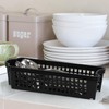 Morcte 12 Pack Narrow Plastic Storage Basket, Stacking Slim Baskets,
