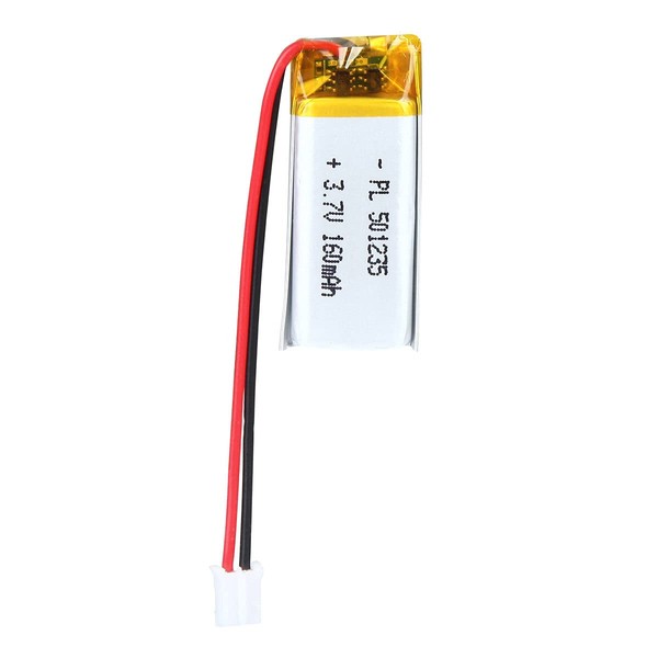 YDL 3.7V 501235 160mAh Lipo Battery Rechargeable Lithium Polymer ion Battery Pack with PH2.0mm JST Connector