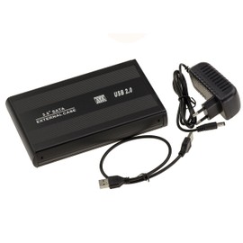 External Enclosure for 3.5 inch SATA Hard Drive, with Power Supply, Grey Aluminium