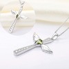 YL Angel wings cross necklace, 925 sterling silver 12 birthstone