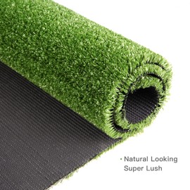 GRASS EXPRESS Artificial Grass Turf, 2ft x 9ft (18 ft²) Indoor Outdoor Fake Astroturf Rug Carpet Mat for Balcony Decor Backyard Patio Backdrop Fence Wall Decorations Dogs