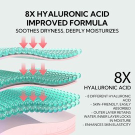 8X Hyaluronic Acid Under Eye Patches(30 Pairs) -Cooling Eye Masks for Deep Moisturizing, with Ectoin Niacinamide Hydra-Gel Collagen, Puffy Eyes Treatment, Fine Lines & Wrinkles Reduce