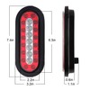 Traberm 6Pcs 6" Inch Oval Led Trailer Tail Lights Red