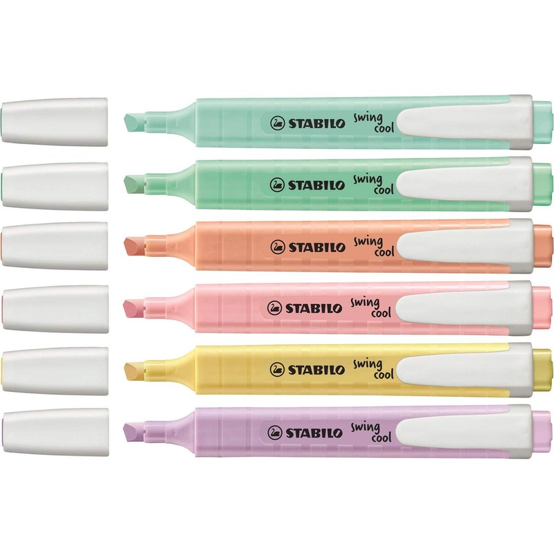 STABILO Set of 3 Pastel Swing Highlighters - Rose Soupçon