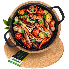 Cork Trivet | Various Sizes and Shapes | Round to Square | S to XXL | For Pots, Pans, Glasses, Bowls - Heat Resistant Non-Slip - From Portugal