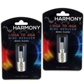 Harmony Audio HA-WR04 Car Stereo Power/Ground 1/0 to 4 Gauge Wire Reducer Pair