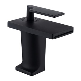 Esnbia Bathroom Faucet, Hot and Cold Stainless Steel Single Handle Bathroom Sink Faucet, Matte Black
