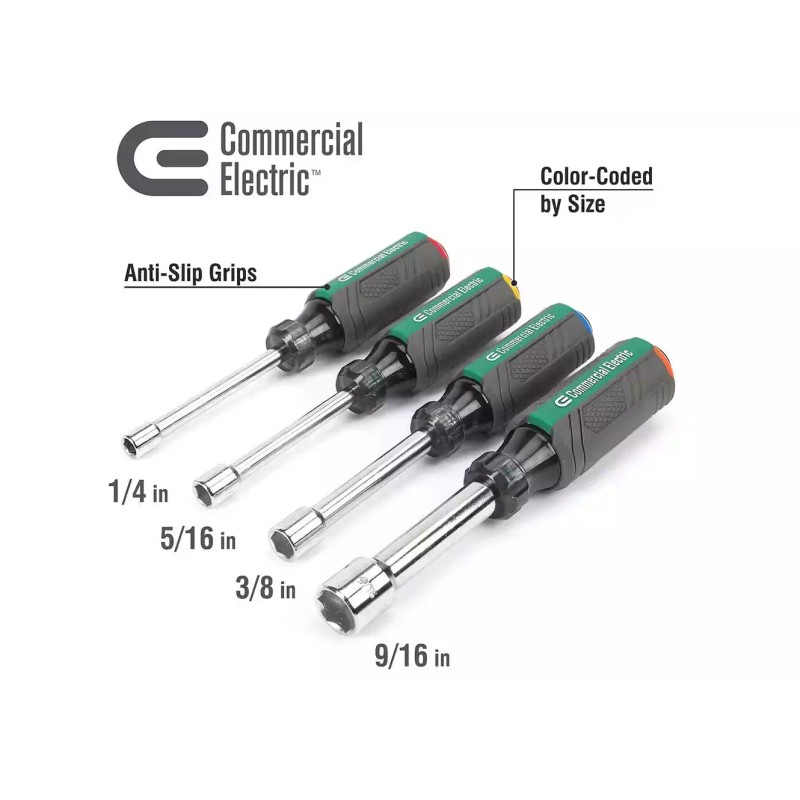 Commercial Electric BRAND NEW COMMERCIAL ELECTRIC 4 PIECE NUT DRIVER