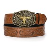 TRIWORKS Western PU Leather Belt for Men and Women Cowboy