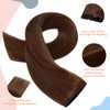 S-noilite Clip-In Real Hair Extensions, Medium Brown, Real Human Hair,