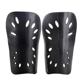 1 Pair Soccer Shin Guard, Lightweight and Breathable Football Shin Guard, Football Competition Perforated Protection Pad, Gym Accessories, Gym Equipment, Christmas Gift - Color: Black, Specification: M