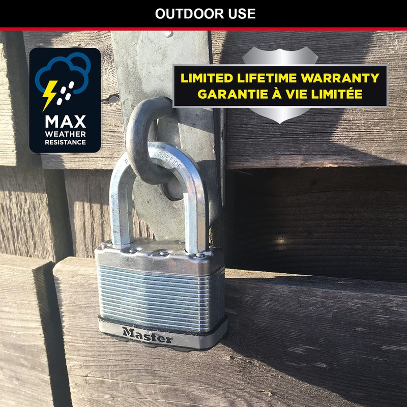 MASTER LOCK Heavy Duty Padlock, Security level 9/10, Outdoor, Keyed,