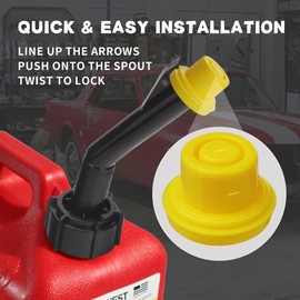 12 PCS Blitz Gas Can Spout Cap Fits Self Venting Gas Can, Yellow Spout Caps Top Hat - Universal Replacement with Venting for 1 & 2 Gallon Gasoline Can
