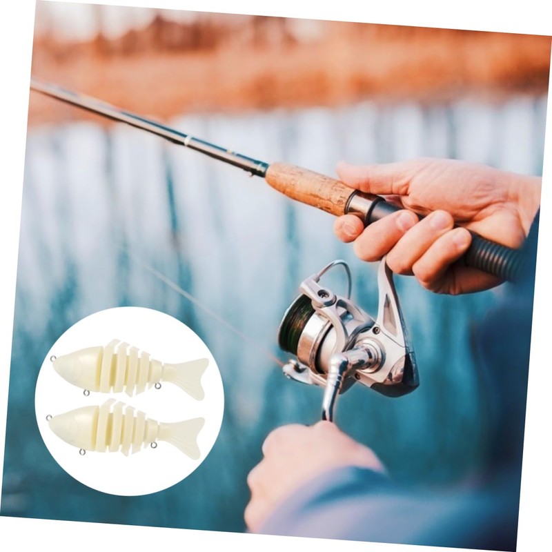 Sosoport 2pcs Knobby Simulation Fishing Lures Blank Artificial Baits for