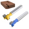 Bestgle 2pcs 1/4 Inch T-Slot Router Bits, 3/8" & 1/2"