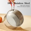 Stainless Steel Colander, Micro-Perforated Metal Pasta Strainer with Hook &
