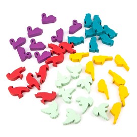 TowerRex Birds Tokens for Wingspan Board Game, Wooden Bird Meeples Compatible with Wingspan, Accessories Upgrade