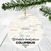 World's Best Place Columbus Ohio Ornament New Home with Map