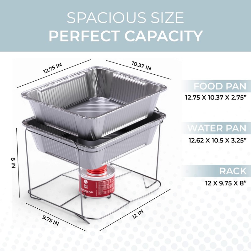 Alpha Living 6 Pack - Disposable Chafing Dish Buffet Set,