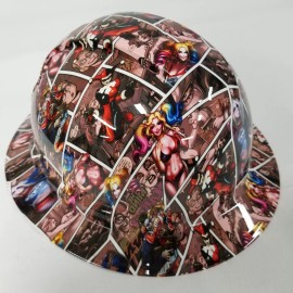 Pyramex FULL BRIM Hard Hat custom hydro dipped , NEW Harley Quinn comic book Joker