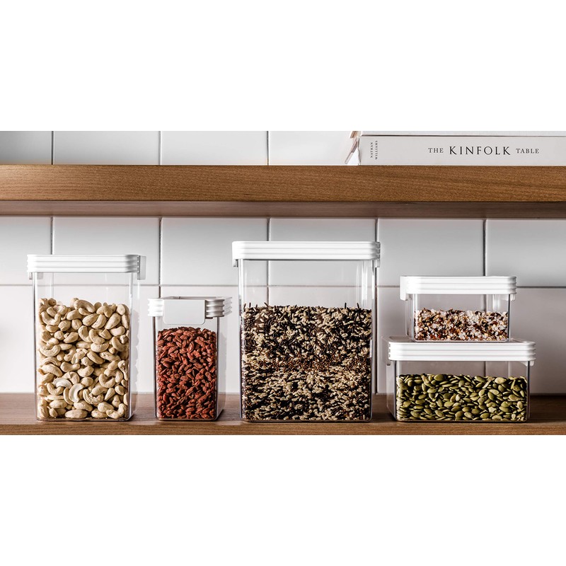 ClickClack Pantry Storage Container, 4.4 Quart, White, 701002