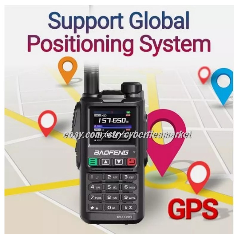BaoFeng UV18 Pro Max GPS Air Band Walkie Talkie NOAA