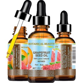 Botanical Beauty GRAPEFRUIT SEED OIL. 100% Pure Natural Undiluted Refined COLD PRESSED CARRIER OIL (NOT ESSENTIAL OIL) 1 Fl.oz.- 30 ml. For Skin, Hair and Lip Care. Rich in natural vitamin C