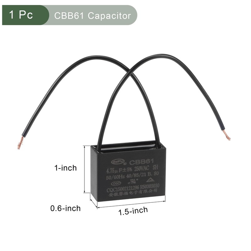 YOKIVE Ceiling Fan Capacitor CBB61, Metallized Polypropylene Film Capacitor Great